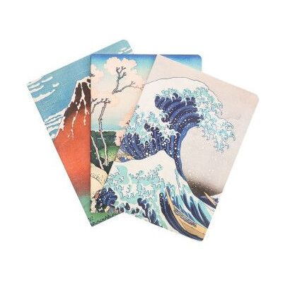 GRUPO ERIK Conjunto de 3 cadernos A5 The Great Wave off Kanagawa Hokusai GRUPO ERIK Conjunto de 3 cadernos A5 The Great Wave off Kanagawa Hokusai