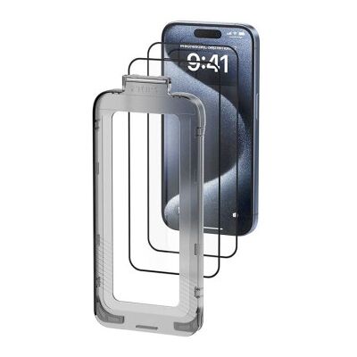 Pacote com 2 protetores de tela de vidro temperado Vention KUPTCA-10 para iPhone 16 + ferramenta de instalação à prova de poeira Pacote com 2 protetores de tela de vidro temperado Vention KUPTCA-10 para iPhone 16 + ferramenta de instalação à prova de poeira