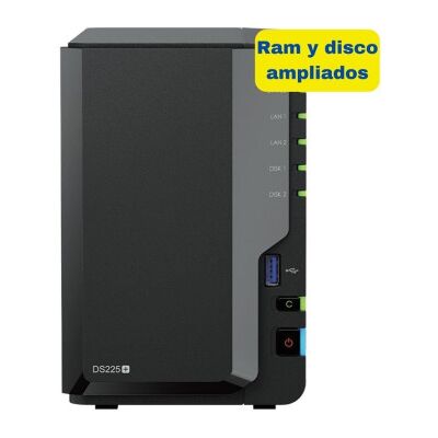 Synology DiskStation DS225+ NAS/ 2 baias de 3,5" e 2,5"/ 6 GB DDR4/ 8 TB/ Formato Torre Synology DiskStation DS225+ NAS/ 2 baias de 3,5" e 2,5"/ 6 GB DDR4/ 8 TB/ Formato Torre