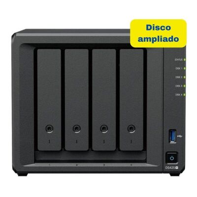 Synology DiskStation DS425+ NAS / 4 baias de 3,5" a 2,5" / 2 GB DDR4 / 8 TB / Formato Torre Synology DiskStation DS425+ NAS / 4 baias de 3,5" a 2,5" / 2 GB DDR4 / 8 TB / Formato Torre