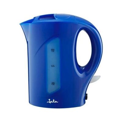 Chaleira elétrica JATA JEHA5106 de 1 litro e 900 W, azul, com visor. Chaleira elétrica JATA JEHA5106 de 1 litro e 900 W, azul, com visor.