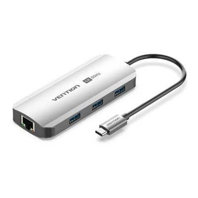 Docking USB Type-C Vention TQHHB/ 1xHDMI 4K/ 3xUSB/ 1xUSB Type-C PD/ 1xRJ45/ Cinza Docking USB Type-C Vention TQHHB/ 1xHDMI 4K/ 3xUSB/ 1xUSB Type-C PD/ 1xRJ45/ Cinza