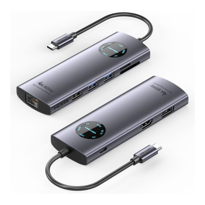 Docking USB Type-C Vention TQUHB/ 1xHDMI 4K/ 1xDisplayPort/ 3xUSB/ 1xRJ45/ 1xUSB Type-C PD/ 1xLeitor de Cartões/ Cinza Docking USB Type-C Vention TQUHB/ 1xHDMI 4K/ 1xDisplayPort/ 3xUSB/ 1xRJ45/ 1xUSB Type-C PD/ 1xLeitor de Cartões/ Cinza