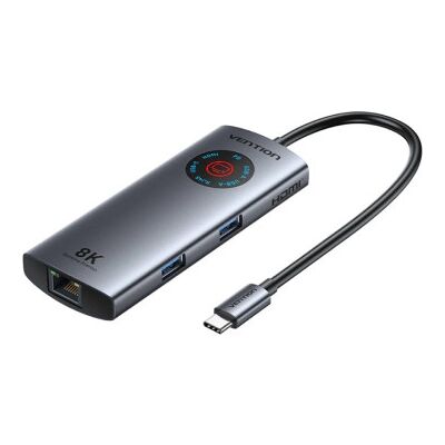 Docking USB Type-C Vention TQZHB/ RJ45/ 2xUSB/ 1xUSB Type-C/ 1xHDMI/ 1xUSB Type-C PD/ Cinza Docking USB Type-C Vention TQZHB/ RJ45/ 2xUSB/ 1xUSB Type-C/ 1xHDMI/ 1xUSB Type-C PD/ Cinza