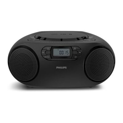 Rádio CD Player Philips TAZ2000B / 3W RMS / Com fio / Alimentado por bateria / Preto Rádio CD Player Philips TAZ2000B / 3W RMS / Com fio / Alimentado por bateria / Preto