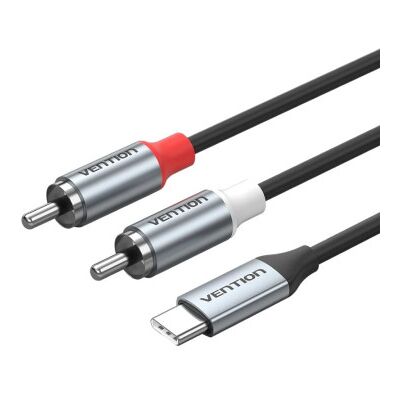 Cabo estéreo Vention BIKHH / USB Tipo C Macho - 2x RCA Macho / 2m / Cinza Cabo estéreo Vention BIKHH / USB Tipo C Macho - 2x RCA Macho / 2m / Cinza