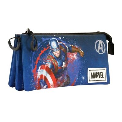 KARACTERMANIA Estojo de lápis completo Capitão América Marvel triplo KARACTERMANIA Estojo de lápis completo Capitão América Marvel triplo