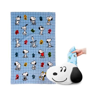 PUCKATOR Travesseiro e cobertor de viagem 2 em 1 Snoopy & Woodstock PUCKATOR Travesseiro e cobertor de viagem 2 em 1 Snoopy & Woodstock