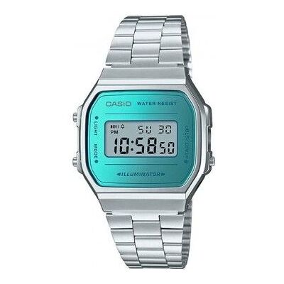 Casio Vintage Iconic A168WEM-2EF/ 38mm/ Prata e Azul Relógio Digital Casio Vintage Iconic A168WEM-2EF/ 38mm/ Prata e Azul Relógio Digital