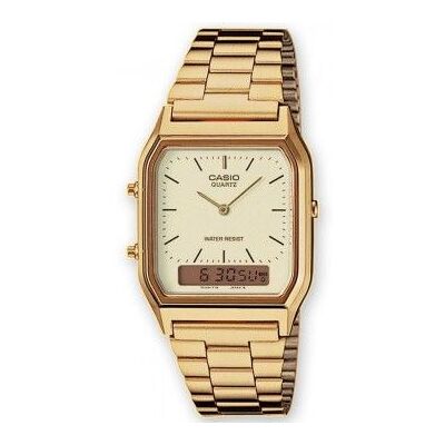 Relógio analógico vintage ousado Casio AQ-230GA-9DMQYES/ 39 mm/ ouro Relógio analógico vintage ousado Casio AQ-230GA-9DMQYES/ 39 mm/ ouro