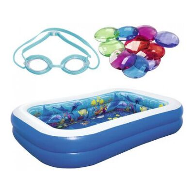 Piscina insuflável Bestway Undersea Adventure 3D 262 x 171 x 51cm - 54177 Piscina insuflável Bestway Undersea Adventure 3D 262 x 171 x 51cm - 54177