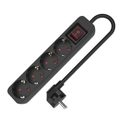 Régua de energia TM ELECTRON TMUAD504SBK com 4 tomadas e 1,5 m Régua de energia TM ELECTRON TMUAD504SBK com 4 tomadas e 1,5 m
