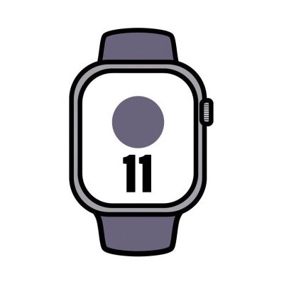 Apple Watch Series 11/ GPS/ Celular/ 42 mm/ Prateado/ Pulseira esportiva roxa (P/M) Apple Watch Series 11/ GPS/ Celular/ 42 mm/ Prateado/ Pulseira esportiva roxa (P/M)
