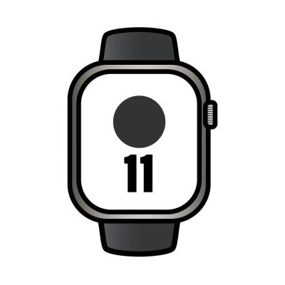 Apple Watch Series 11/ GPS/ Celular/ 46 mm/ Titânio Preto Ardósia/ Pulseira Esportiva Preta P/M Apple Watch Series 11/ GPS/ Celular/ 46 mm/ Titânio Preto Ardósia/ Pulseira Esportiva Preta P/M