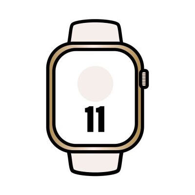Apple Watch Series 11/ GPS/ Celular/ 46 mm/ Titânio Dourado/ Pulseira Esportiva Rosa Blush M/G Apple Watch Series 11/ GPS/ Celular/ 46 mm/ Titânio Dourado/ Pulseira Esportiva Rosa Blush M/G