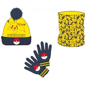 Nintendo Conjunto de gorro, gola e luvas Pokémon Pikachu Nintendo Conjunto de gorro, gola e luvas Pokémon Pikachu