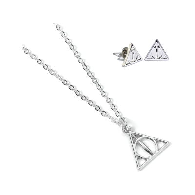 Conjunto de pingente e brincos Harry Potter Relíquias da Morte Conjunto de pingente e brincos Harry Potter Relíquias da Morte