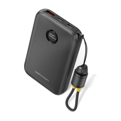 Powerbank 10000mAh Vention FKAB0-C/ 22,5W/ Preto Powerbank 10000mAh Vention FKAB0-C/ 22,5W/ Preto