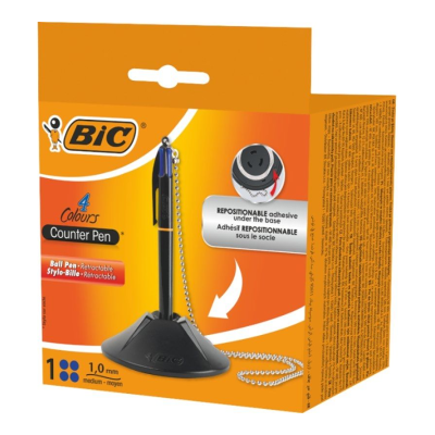 Caneta de tinta a óleo retrátil Bic 527507/ Azul/ Inclui base + corrente Caneta de tinta a óleo retrátil Bic 527507/ Azul/ Inclui base + corrente