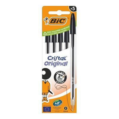 Caixa de canetas Bic Cristal Original Oil Ink 516345/ 5 unidades/ Preto Caixa de canetas Bic Cristal Original Oil Ink 516345/ 5 unidades/ Preto