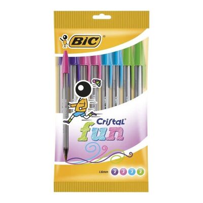 Canetas de tinta a óleo Bic Cristal Fun 921342/ 10 unidades/ Cores sortidas Canetas de tinta a óleo Bic Cristal Fun 921342/ 10 unidades/ Cores sortidas
