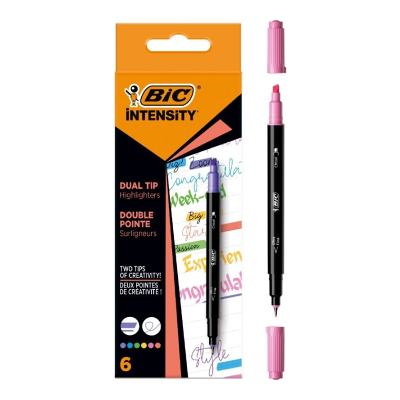 Marcadores Bic Intensity Dual Tip Ponta Cinzelada e Ponta Fina 503828/ Cores Sortidas Marcadores Bic Intensity Dual Tip Ponta Cinzelada e Ponta Fina 503828/ Cores Sortidas
