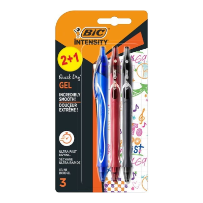 Caneta de tinta gel retrátil Bic Gelocity Quick Dry 972035/ 3 unidades/ Sortidas Caneta de tinta gel retrátil Bic Gelocity Quick Dry 972035/ 3 unidades/ Sortidas