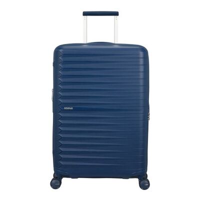 Mala média American Tourister FastForward Spinner, expansível, 68 cm/ 68 x 46 x 30 cm/ 4 rodas/ Azul marinho Mala média American Tourister FastForward Spinner, expansível, 68 cm/ 68 x 46 x 30 cm/ 4 rodas/ Azul marinho