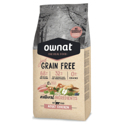 Ownat Just Grain Free Adult ração seca para gatos 1Kg Ownat Just Grain Free Adult ração seca para gatos 1Kg