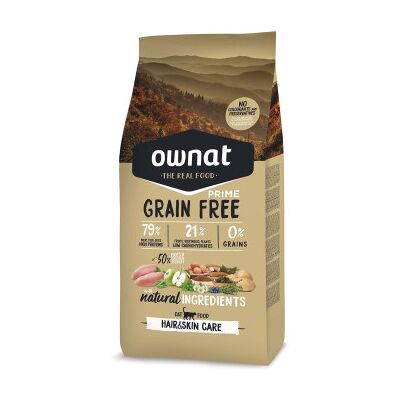 Ownat Grain Free Prime Hair and Skin ração seca para gatos 3Kg Ownat Grain Free Prime Hair and Skin ração seca para gatos 3Kg