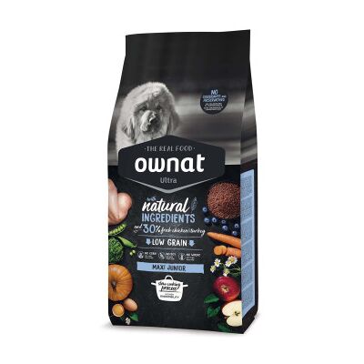 Ração para filhotes Ownat Maxi Junior - Raça grande, Natural, 12,2kg Ração para filhotes Ownat Maxi Junior - Raça grande, Natural, 12,2kg
