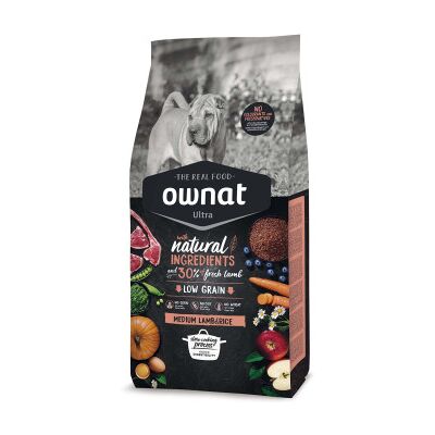 Ownat Ultra Medium Lamb ração seca para cães de porte médio 8Kg Ownat Ultra Medium Lamb ração seca para cães de porte médio 8Kg