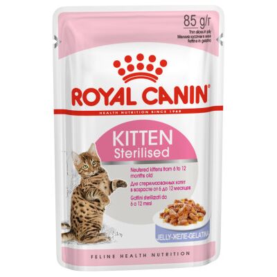 Royal Canin Kitten Sterilised ração húmida para gatinhos Geleia 85Gr Royal Canin Kitten Sterilised ração húmida para gatinhos Geleia 85Gr