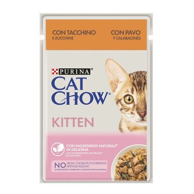 Cat Chow Kitten Peru e Courgete ração húmida para gatinhos 85Gr Cat Chow Kitten Peru e Courgete ração húmida para gatinhos 85Gr