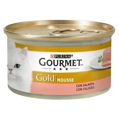 Gourmet Gold Mousse Salmão ração húmida para gatos 85Gr Gourmet Gold Mousse Salmão ração húmida para gatos 85Gr