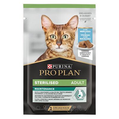 ProPlan Pro Plan Maintenance Sterilized Bacalhau ração húmida para gatos esterilizados 75Gr ProPlan Pro Plan Maintenance Sterilized Bacalhau ração húmida para gatos esterilizados 75Gr