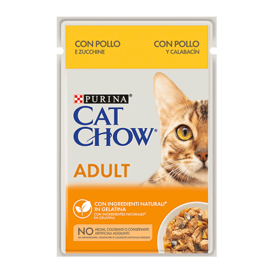 Cat Chow Adulto Frango e Curgete ração húmida para gatos 85Gr Cat Chow Adulto Frango e Curgete ração húmida para gatos 85Gr