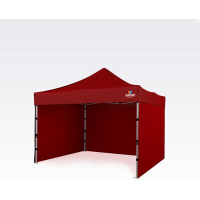 BRIMO Tenda de festa premium 3x3m Alumínio Máxima resistência - com 3 paredes - Vermelho 70% poliéste, 30% PVC BRIMO Tenda de festa premium 3x3m Alumínio Máxima resistência - com 3 paredes - Vermelho 70% poliéste, 30% PVC