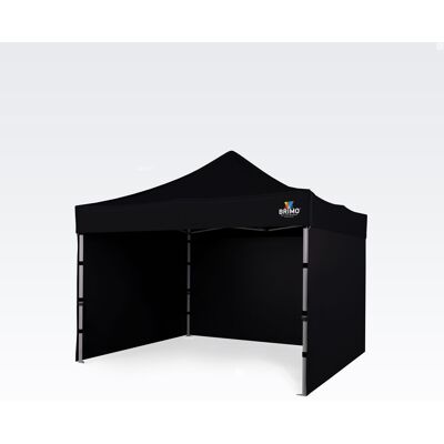 BRIMO Tenda de festa premium 3x3m Alumínio Máxima resistência - com 3 paredes - Preto 70% poliéste, 30% PVC BRIMO Tenda de festa premium 3x3m Alumínio Máxima resistência - com 3 paredes - Preto 70% poliéste, 30% PVC