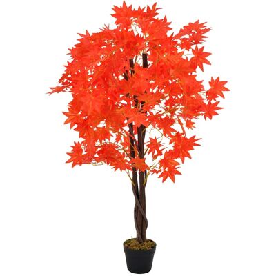 vidaXL Planta bordo artificial com vaso vermelho 120 cm Rojo vidaXL Planta bordo artificial com vaso vermelho 120 cm Rojo