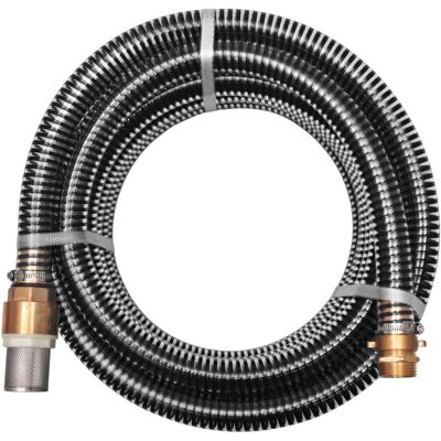 Mangueira de sucção vidaXL com conectores de latão - 10 m - Preto Mangueira de sucção vidaXL com conectores de latão - 10 m - Preto