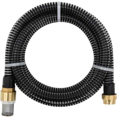 vidaXL Mangueira de sucção com conectores de latão 1,1" 3 m PVC preto Negro vidaXL Mangueira de sucção com conectores de latão 1,1" 3 m PVC preto Negro