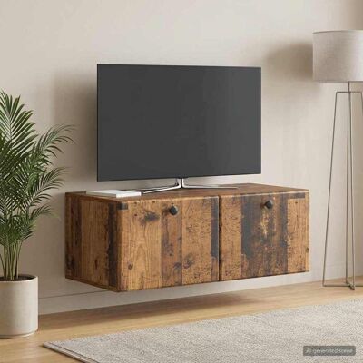 vidaXL Gabinete de TV de Parede 78,5 x 41 x 30 cm Madeira antiga Marrón vidaXL Gabinete de TV de Parede 78,5 x 41 x 30 cm Madeira antiga Marrón