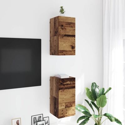 vidaXL Rack de TV Montado na Parede Madeira antiga 30,5 x 30 x 30 cm Marrón vidaXL Rack de TV Montado na Parede Madeira antiga 30,5 x 30 x 30 cm Marrón