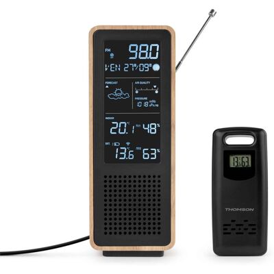 Thomson BT SPEAKER + WEATHER STATION + FM RADIO 15W WOOD/BLACK WS102TBK Thomson BT SPEAKER + WEATHER STATION + FM RADIO 15W WOOD/BLACK WS102TBK