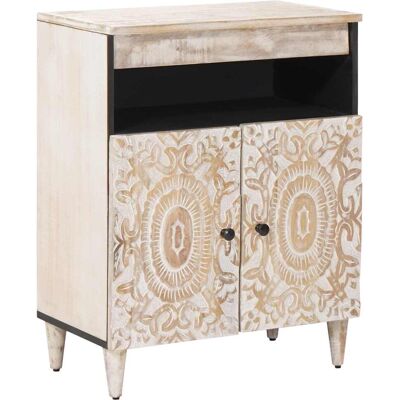 vidaXL Buffet Branco 60 x 33,5 x 75 cm Madeira de manga maciça Blanco vidaXL Buffet Branco 60 x 33,5 x 75 cm Madeira de manga maciça Blanco