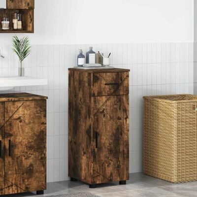 vidaXL Armário de Banheiro com porta Carvalho Defumado 30 x 35 x 80 cm Marrón vidaXL Armário de Banheiro com porta Carvalho Defumado 30 x 35 x 80 cm Marrón