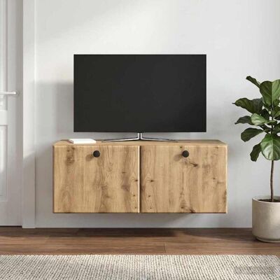vidaXL Gabinete de TV de Parede 78,5 x 31 x 30 cm Carvalho Arttisan Marrón vidaXL Gabinete de TV de Parede 78,5 x 31 x 30 cm Carvalho Arttisan Marrón