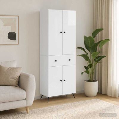 vidaXL 2 pcs Branco Brilhante Blanco vidaXL 2 pcs Branco Brilhante Blanco
