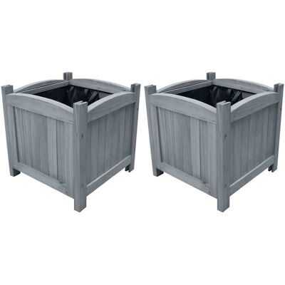vidaXL Canteiros elevados 2 peças 30x30x30 cm Madeira de abeto maciça - Canteiros vidaXL Canteiros elevados 2 peças 30x30x30 cm Madeira de abeto maciça - Canteiros